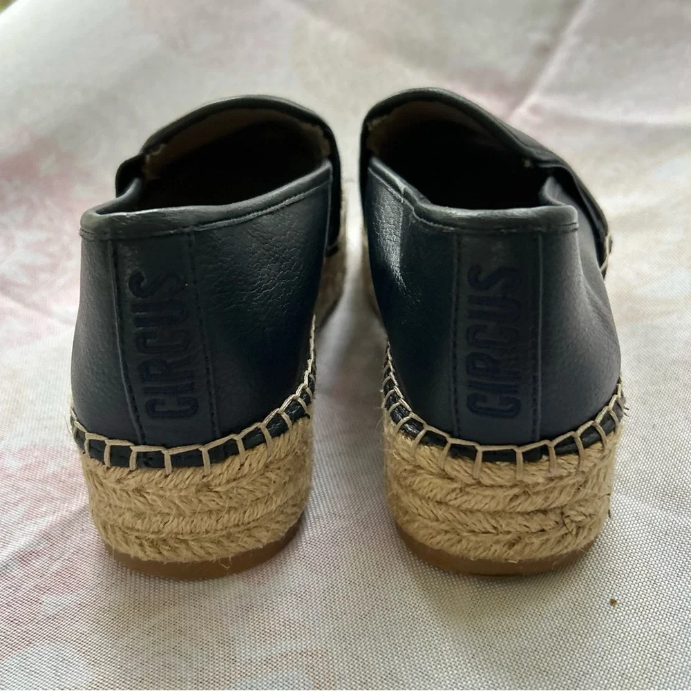 Circus by Sam Edelman Cora Navy Blue Size 7.5 Espadrille Leather Platform